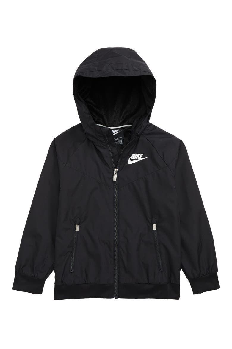 Kids' Windrunner Water Resistant Hooded Jacket, Main, color, BLACK