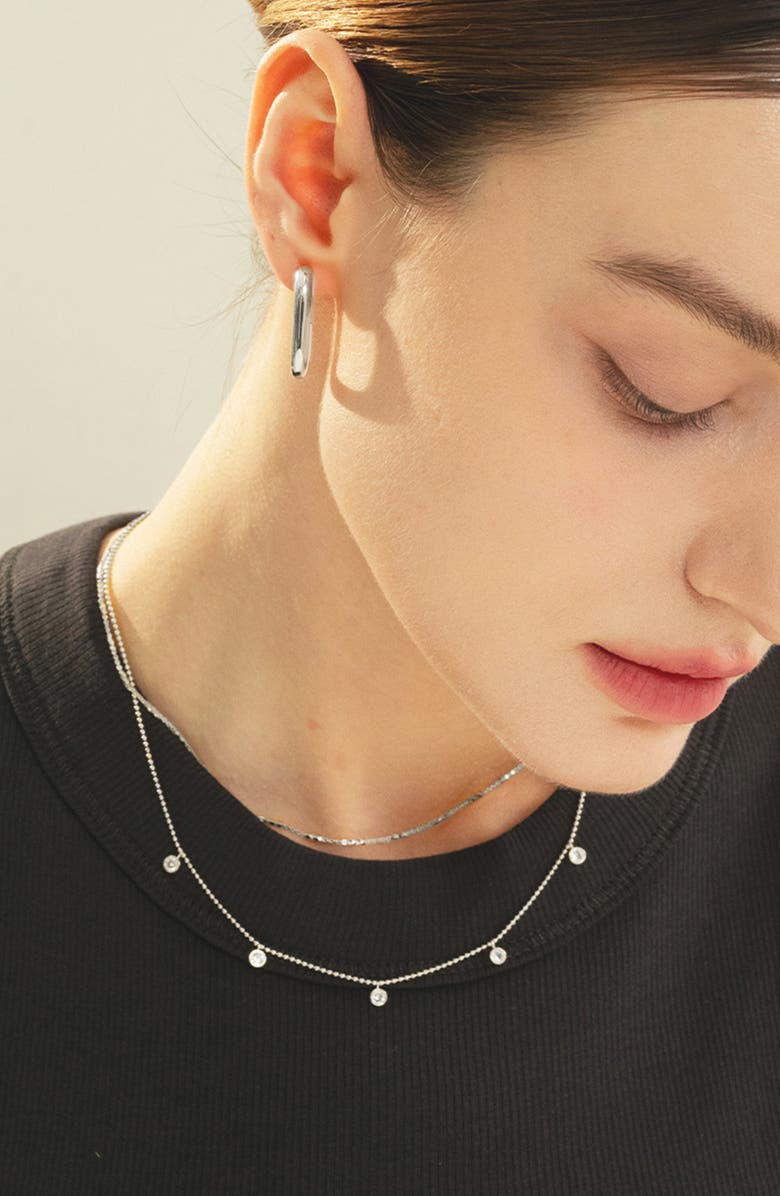 Bearfruit Jewelry Sterling Silver 18k Gold Plated Callie Necklace Dainty Trendy Minimal, Alternate, color, Silver