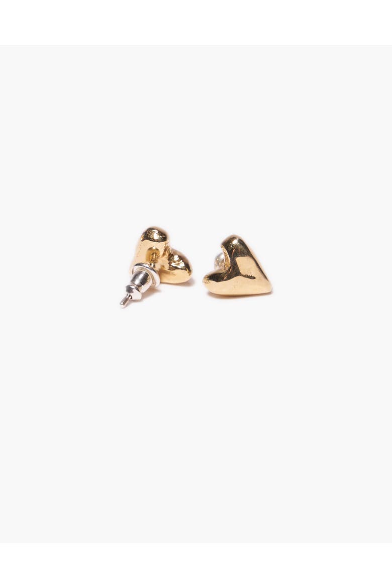Coeur Earrings, Alternate, color, Brass