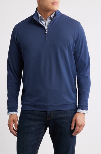 Pima Cotton & Modal Blend Piqué Quarter Zip Pullover