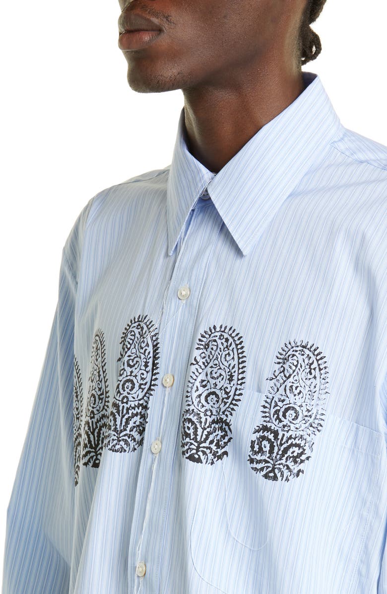Camiel Fortgens Block Print Oversize Cotton Button-Up Shirt