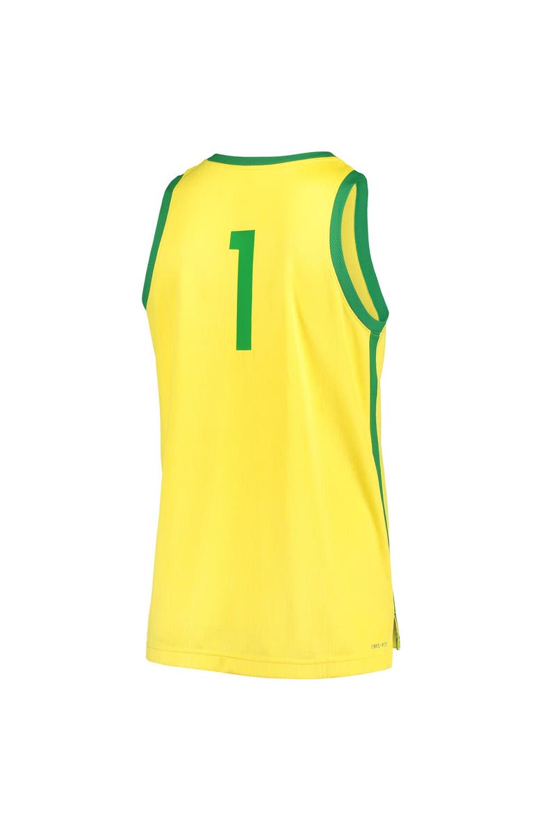 Nike Men's Nike Yellow Oregon Ducks Replica Basketball Jersey, Alternate, color, 