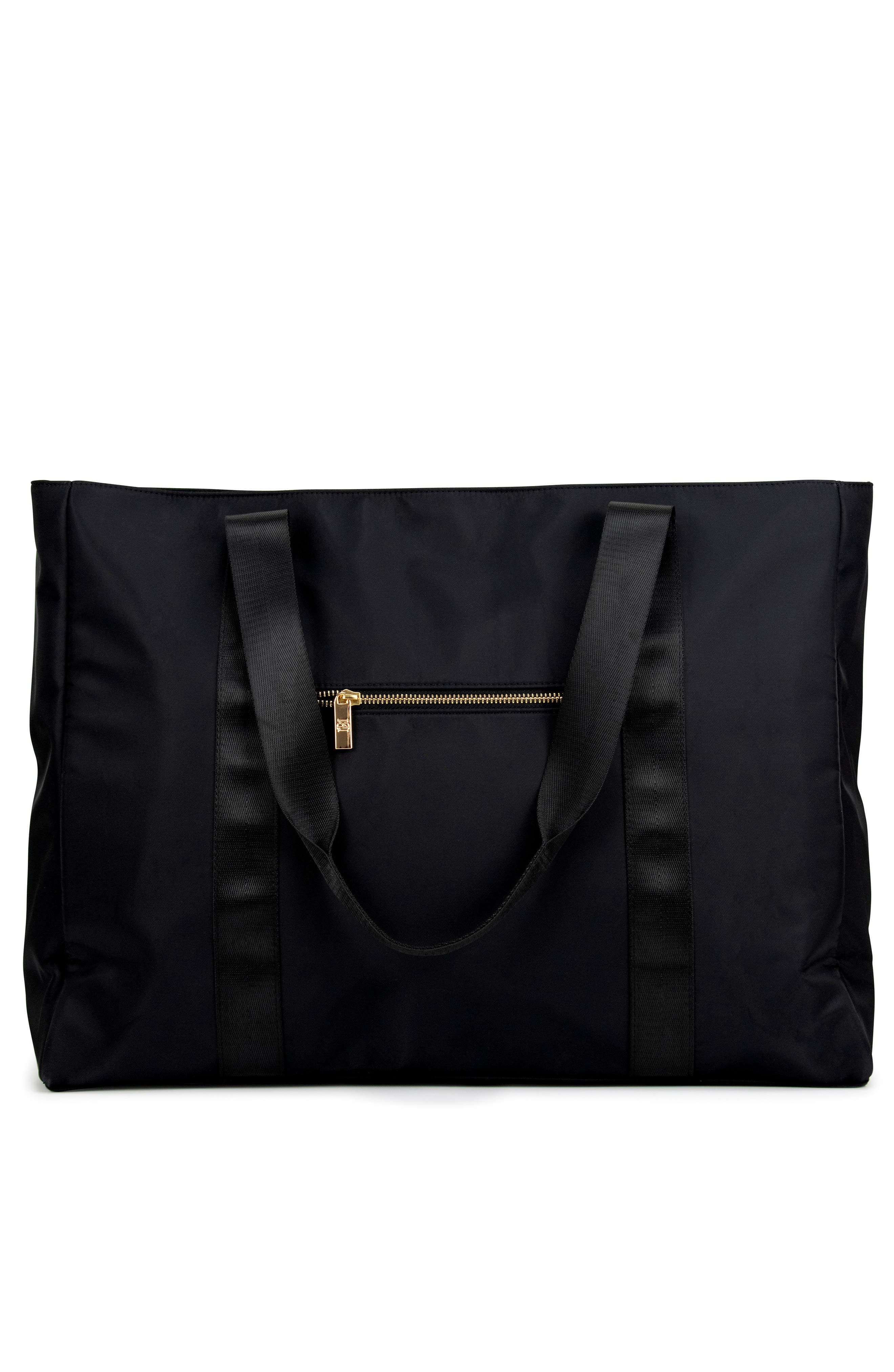 BADGLEY MISCHKA Uncomplicated Nylon Weekender Duffel Bag, Alternate, color, Black