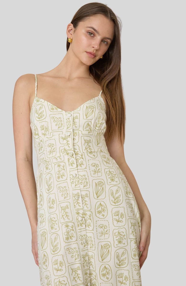 Blu Pepper Floral Tile Print Midi Dress, Alternate, color, 