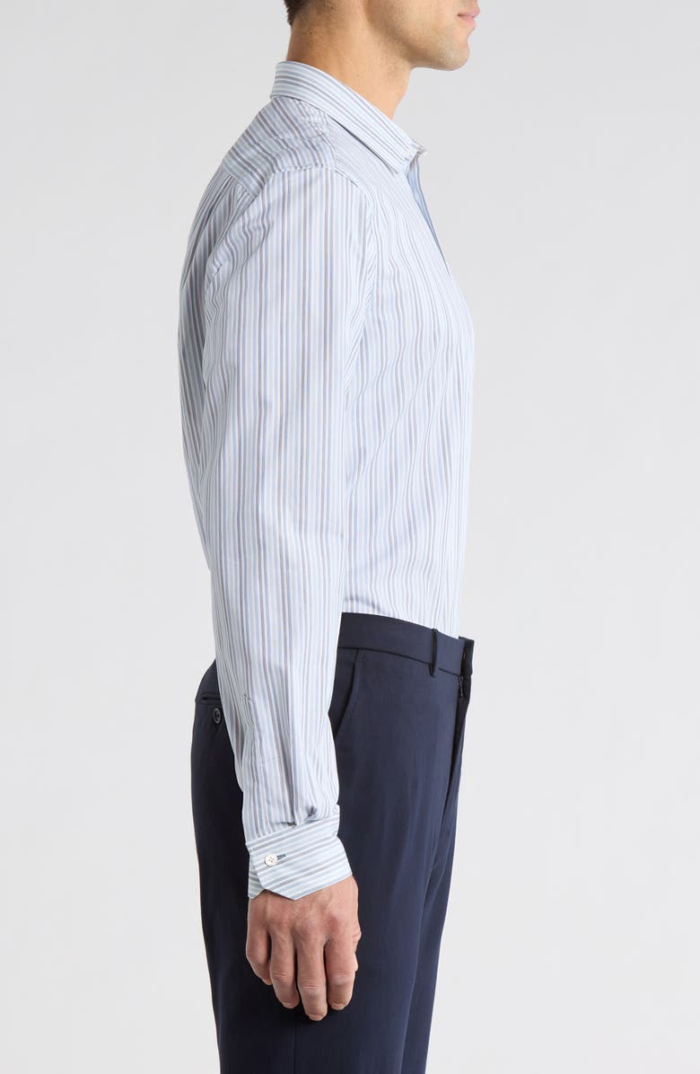 Paul Smith Tailored Fit Stripe Cotton Dress Shirt, Alternate, color, Light Blue