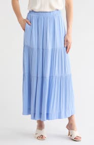 T Tahari Textured Tiered Skirt