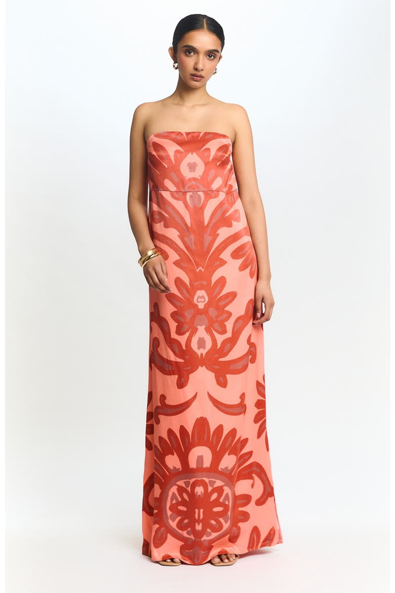 Elia Tubi Strapless Shawl Dress, Alternate, color, Elia Rose