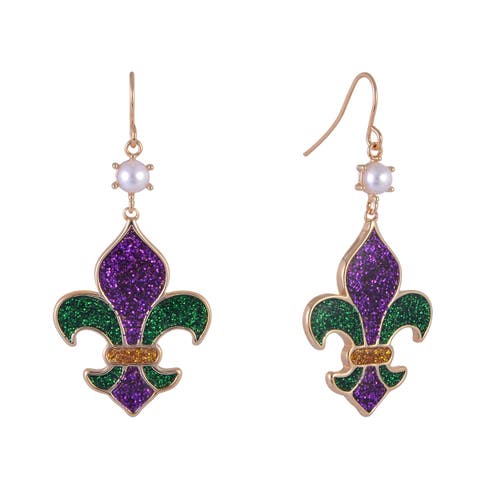 Fleur De Lis Earrings for Mardi Gras