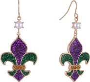 Hallmark Fleur De Lis Earrings for Mardi Gras