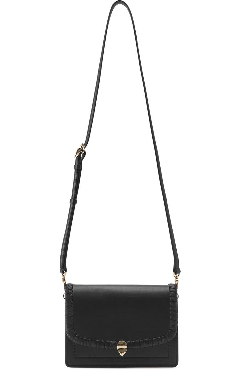 Helen Kaminski Dauphine Raffia Trim Leather Crossbody Bag, Main, color,
