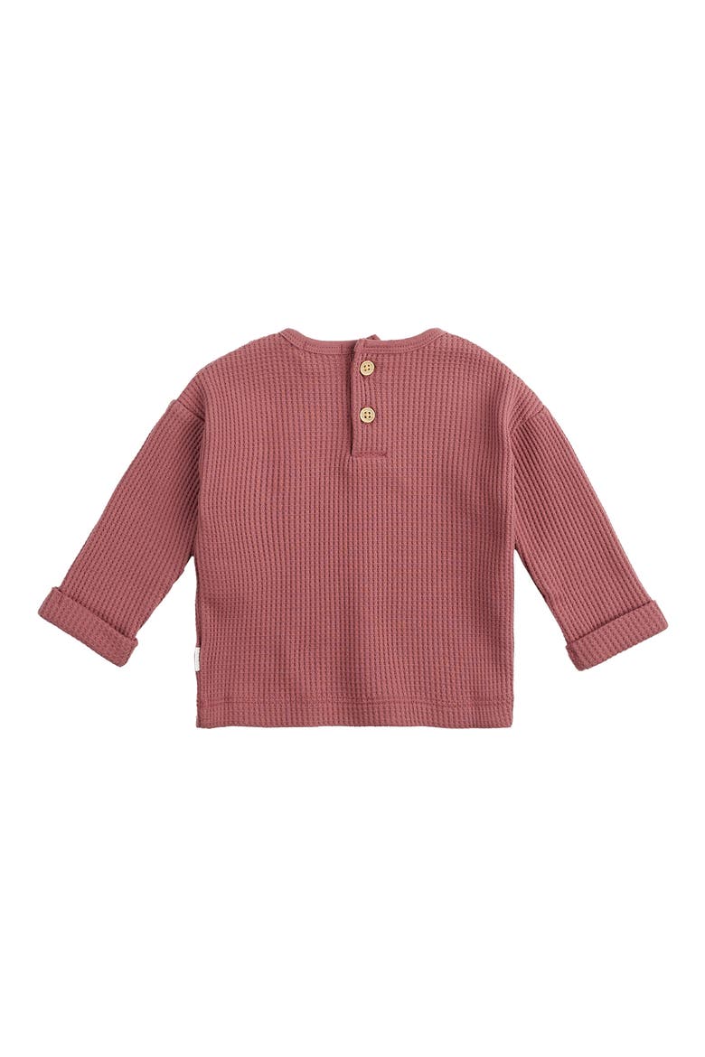 Jazzberry Appliqué Thermal Knit Top & Pants Set, Alternate, color, DARK PINK