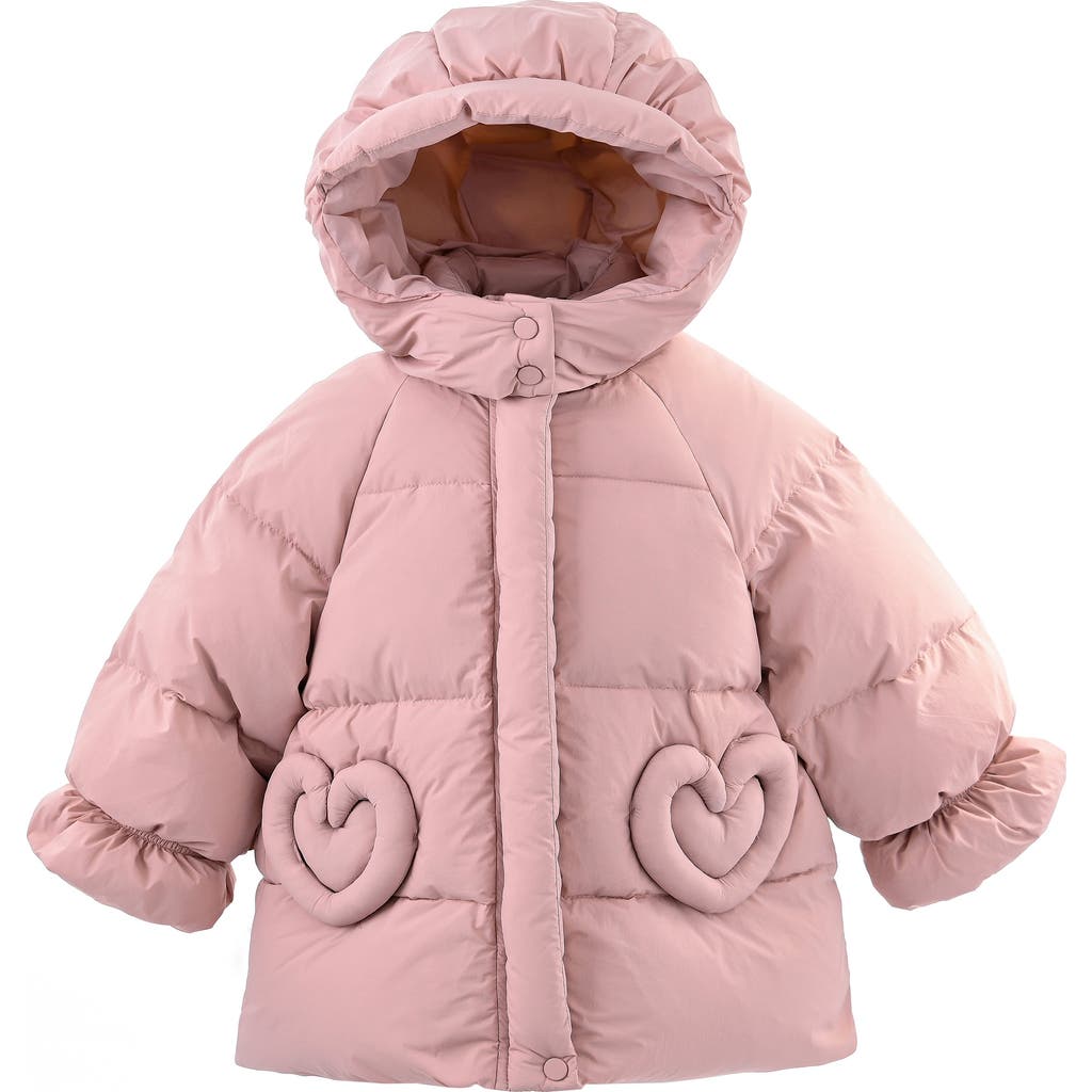Mimi Tutu Heart-pocket Puffer Jacket In Pink
