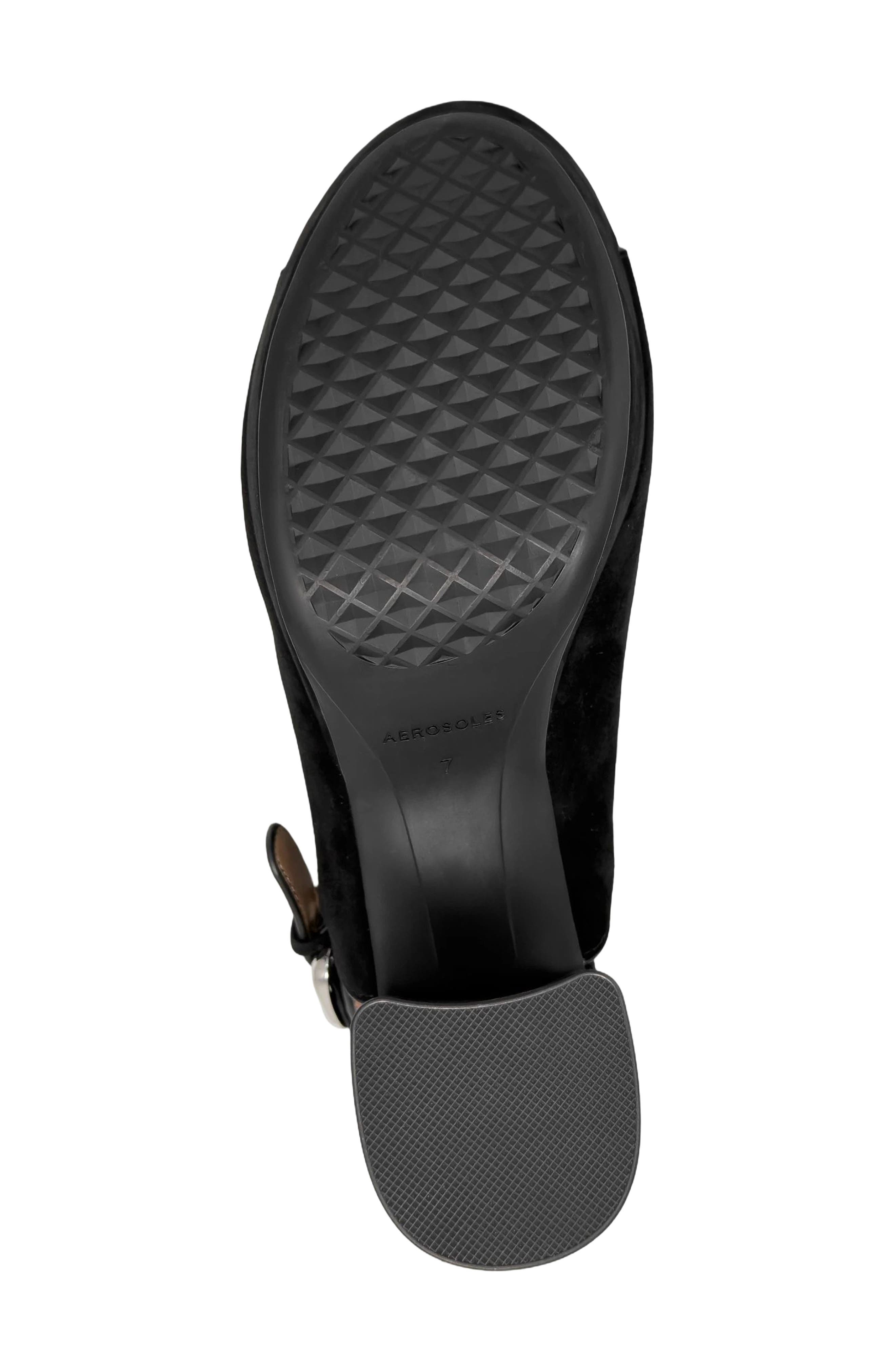 Cici Leather Peep Toe Slingback Sandal, Alternate, color, BLACK