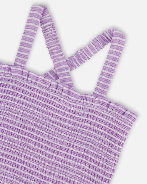 Deux Par Deux Little Girl's Smocked Tank Top Lilac In Lilac