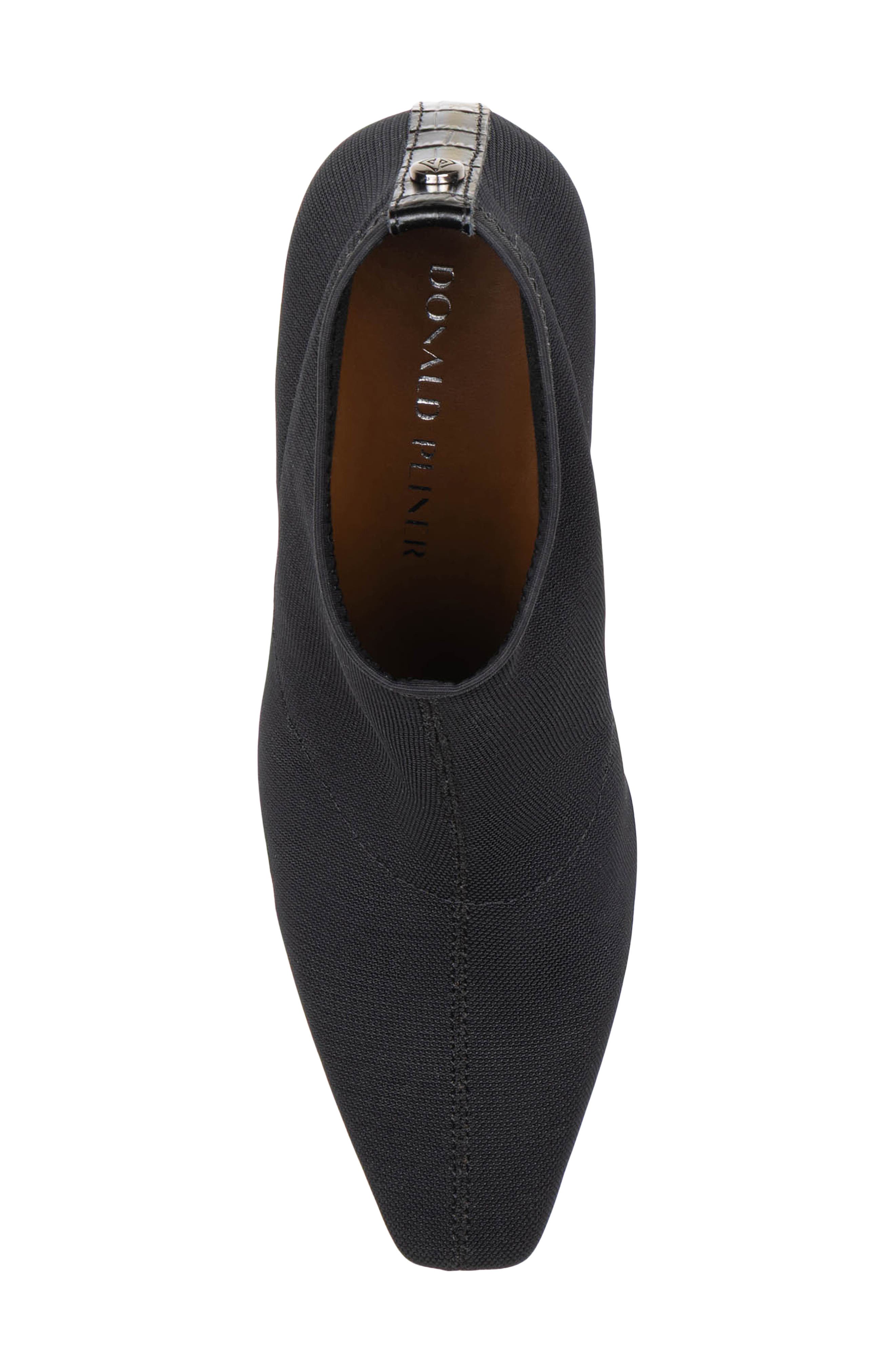 Birdee Croc Embossed Trim Bootie, Alternate, color, BLACK