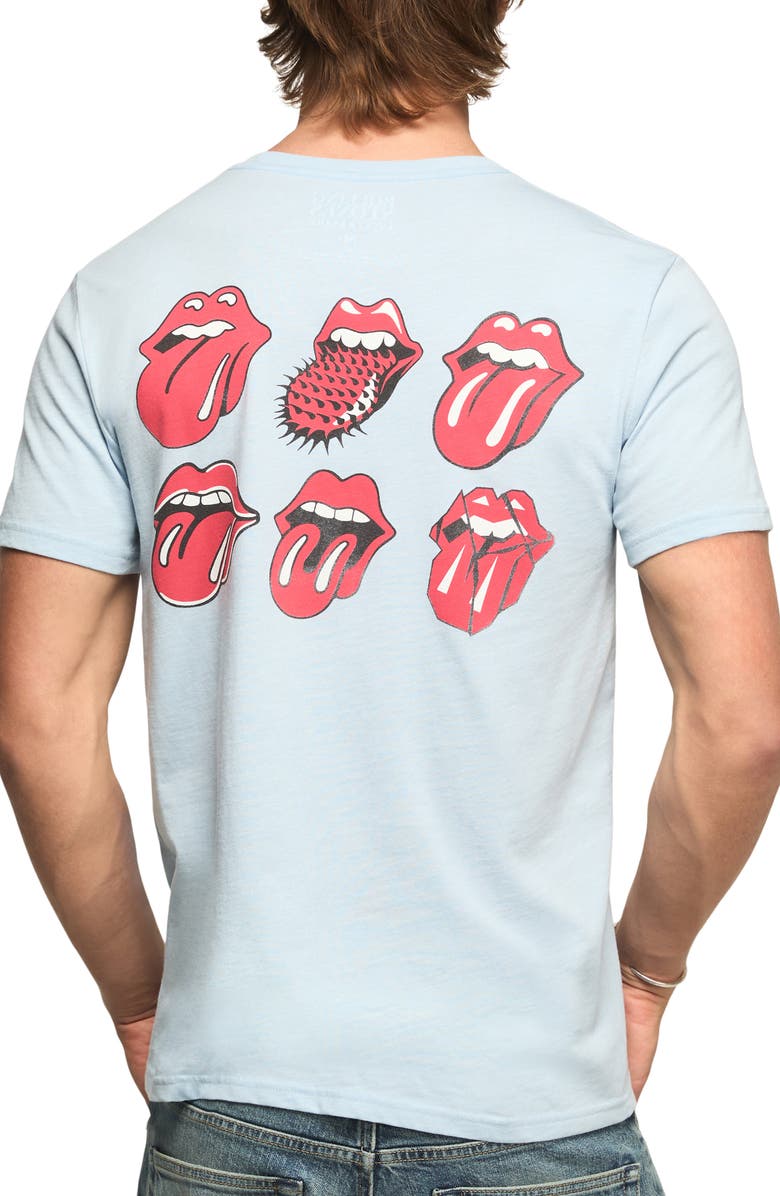 Lucky Brand Rolling Stones Tongues Graphic T-Shirt, Alternate, color, Cerulean