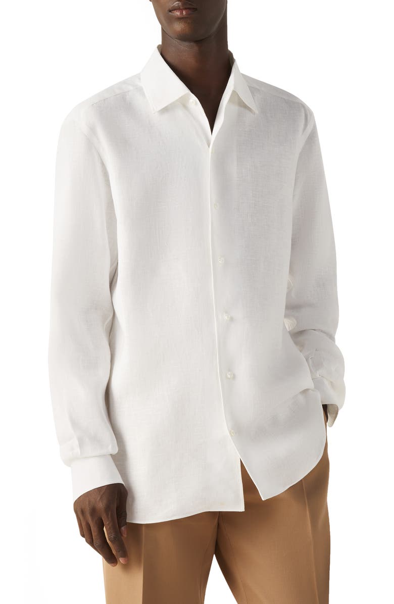 ZEGNA Oasi Lino Shirt, Main, color, White