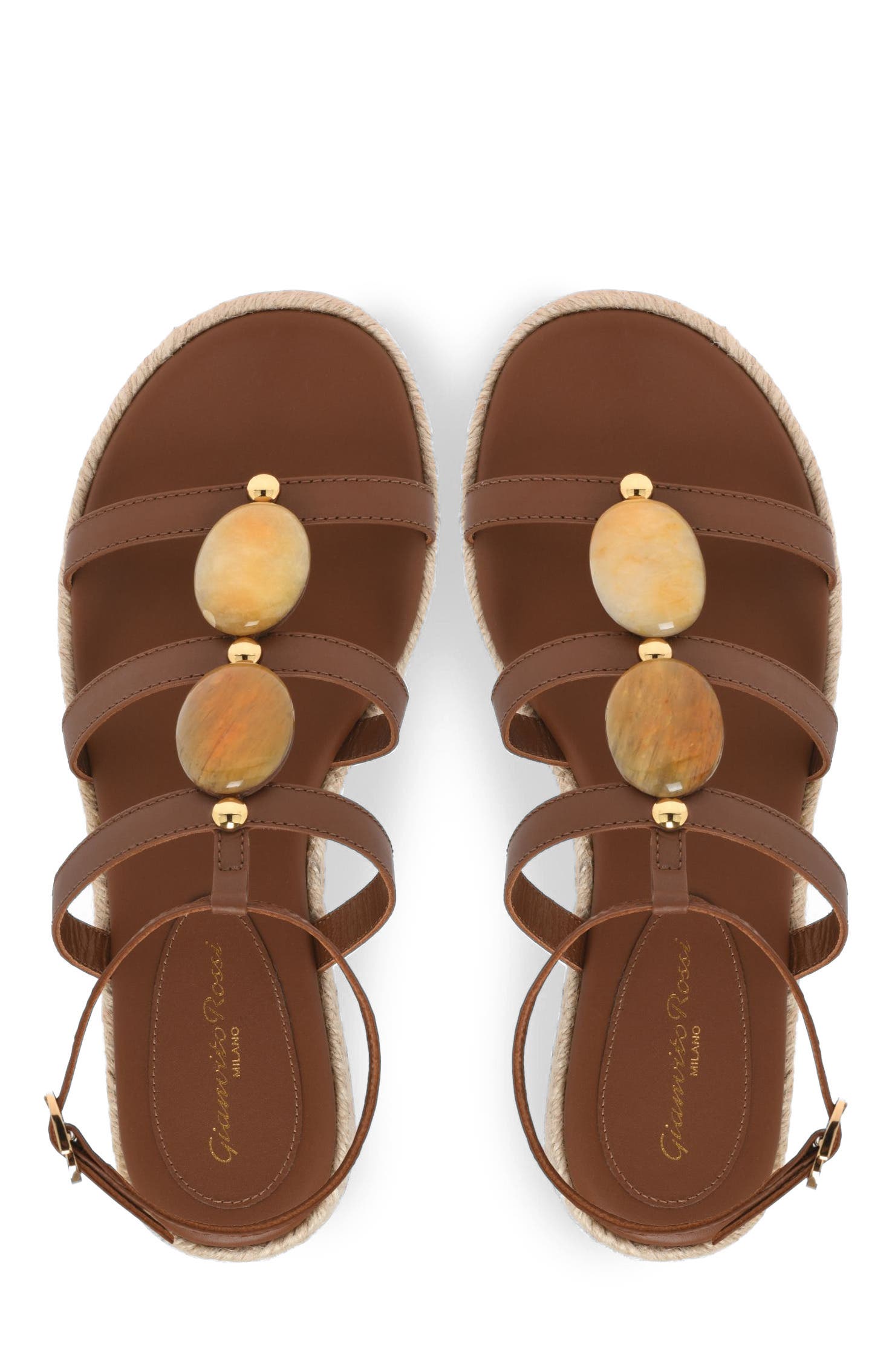 Gianvito Rossi Alicudi Espadrillas, Alternate, color, Brown Calf Leather