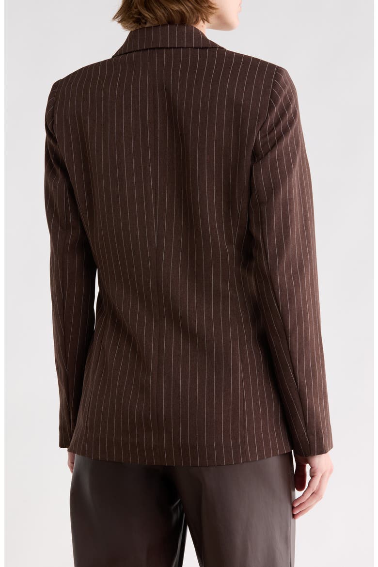 Pinstripe Double Breasted Blazer, Alternate, color, JAVA BROWN PINSTRIPE