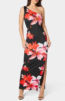 One-Shoulder Slit Maxi Dress