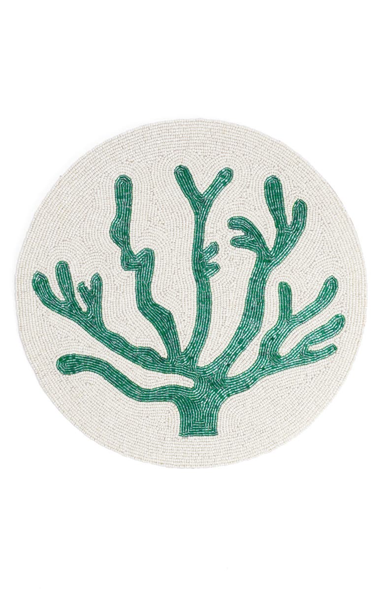 Tiramisu Coral Beaded Placemat, Main, color,