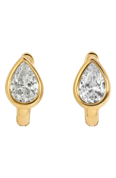 Rhea Pear Cut Huggie Hoop Earrings