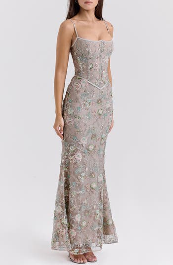 Naima Embroidered Sequin Mermaid Gown