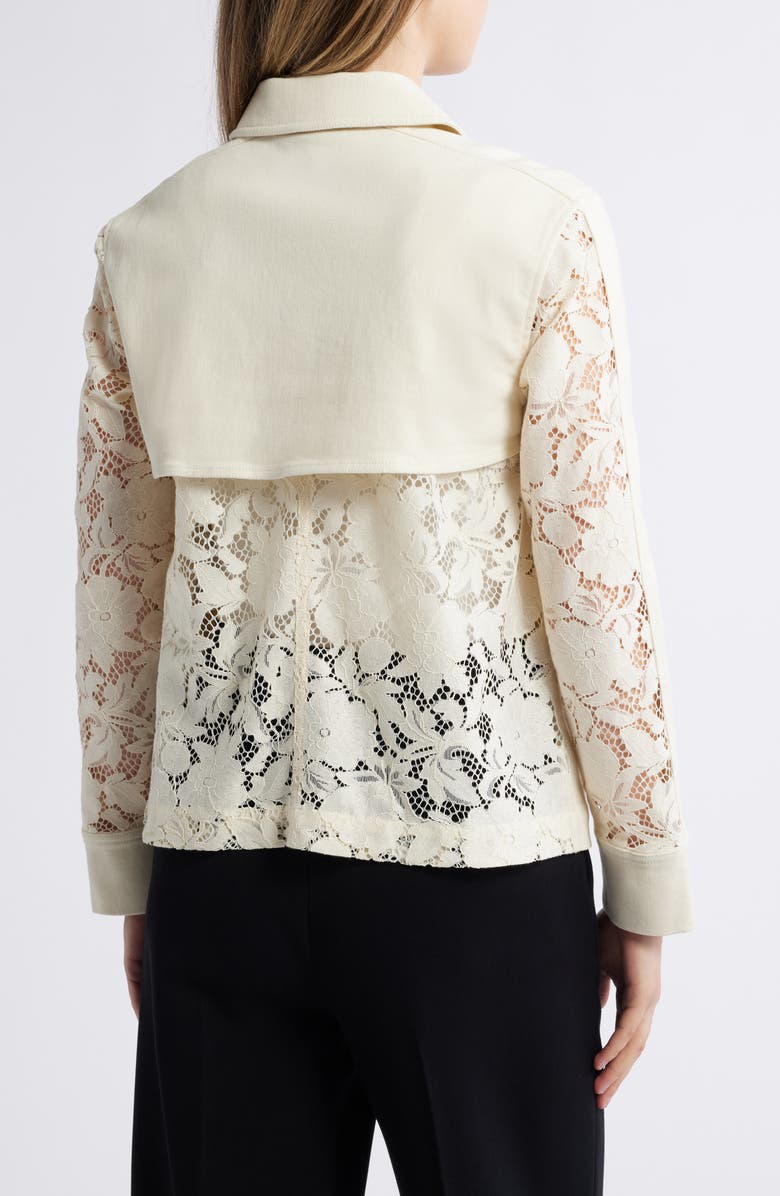 Anne Klein Lace Detail Stretch Cotton Jacket, Alternate, color,