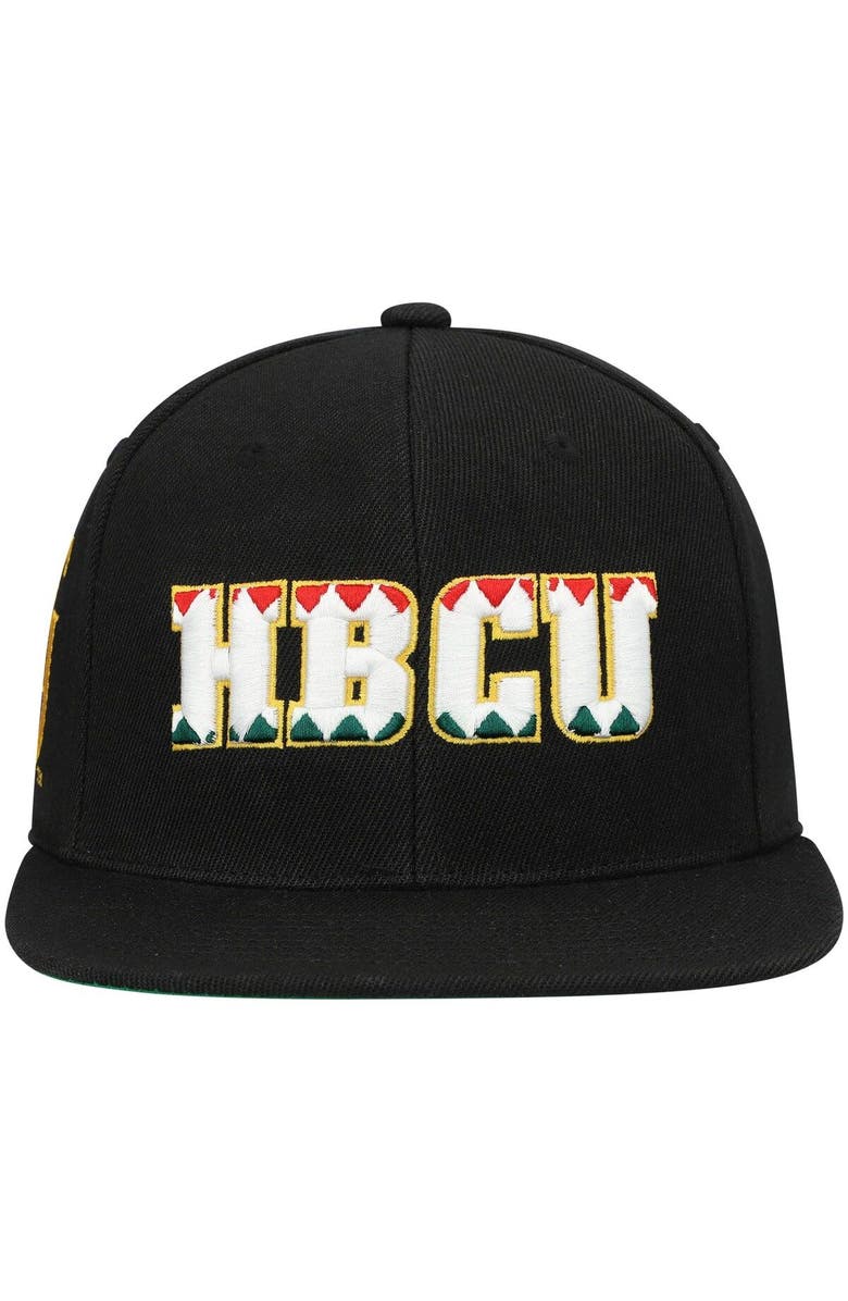 Mitchell & Ness Men's Mitchell & Ness Black Tuskegee Golden Tigers Pattern Snapback Hat, Alternate, color, 