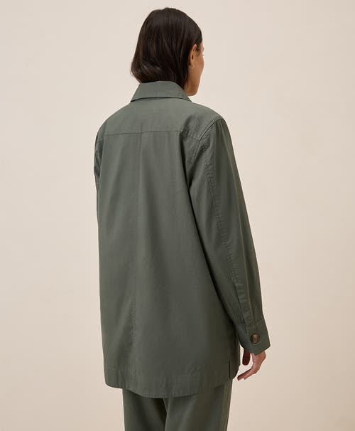 Pact Organic Cotton Daily Twill Oversized Lightweight Jacket In Castor Grey