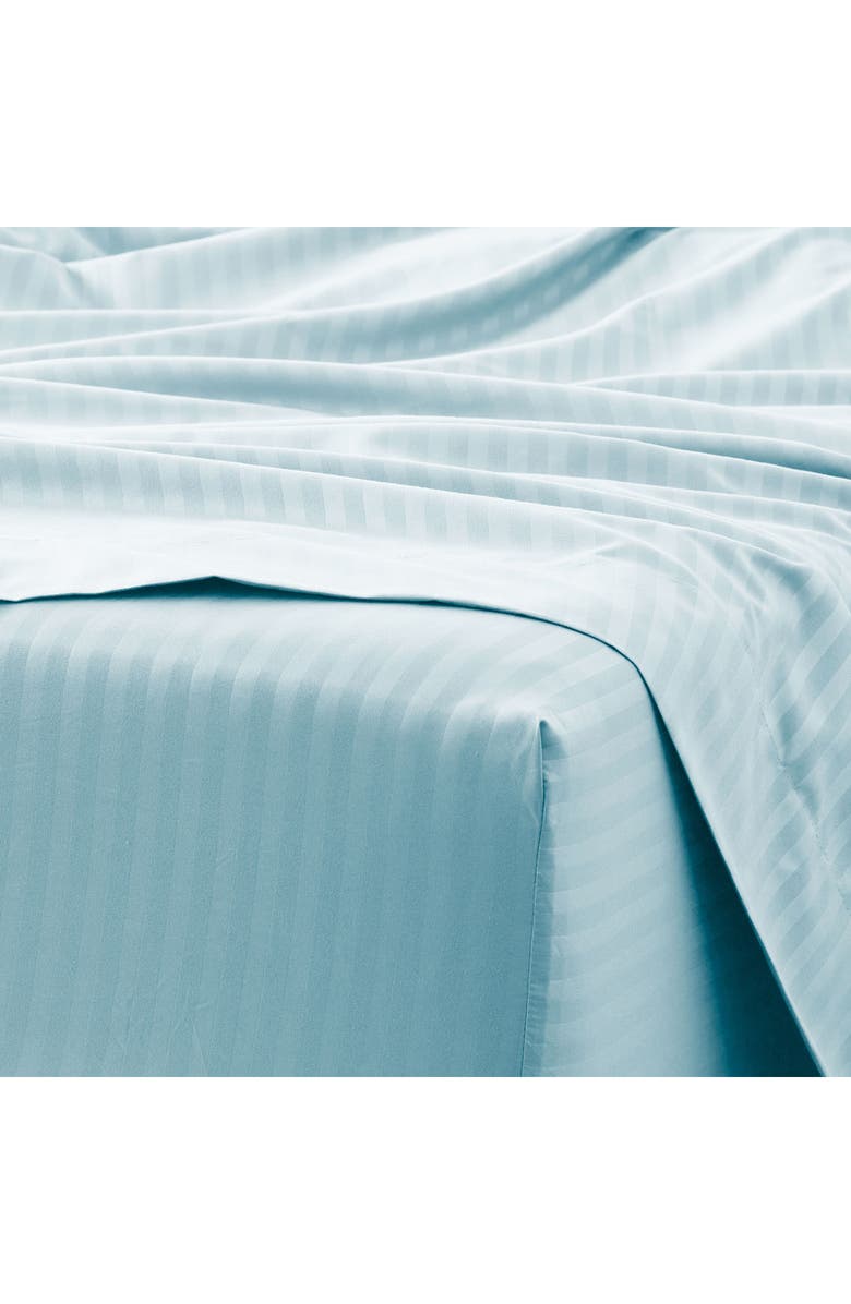 HOMESPUN Hotel Collection Premium Ultra Soft 4-Piece Striped Queen Bed Sheet Set - Aqua, Alternate, color, Aqua