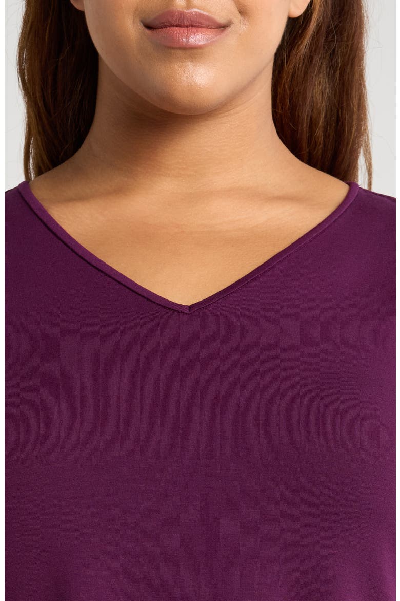 Easy V-Neck Tunic, Alternate, color, BLACKBERRY