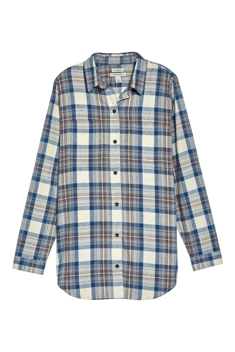 Scotch Plaid Women's Flannel Tunic, Alternate, color, INDIGO TARTAN