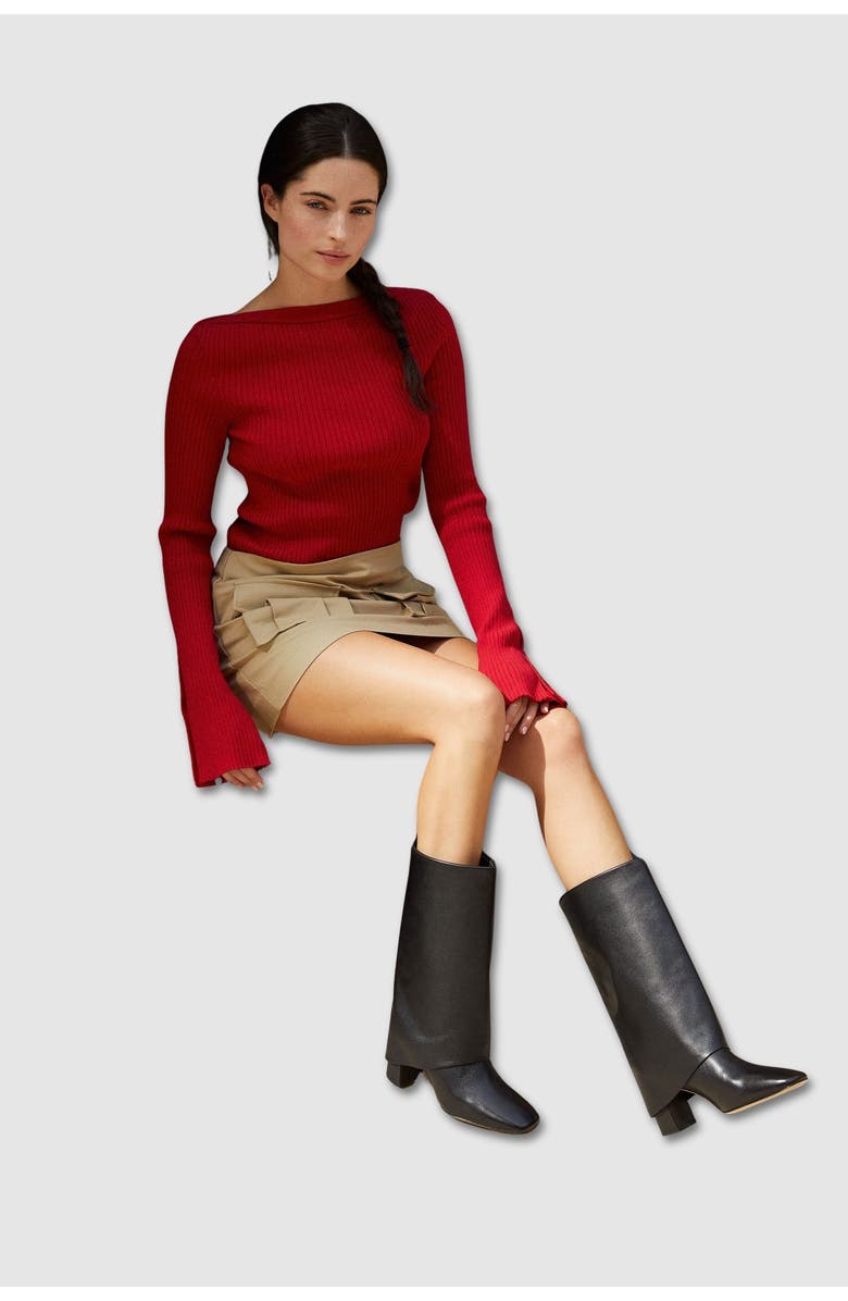 MI/MAI Noumea Mid Calf Turn Up Boot, Alternate, color, Black