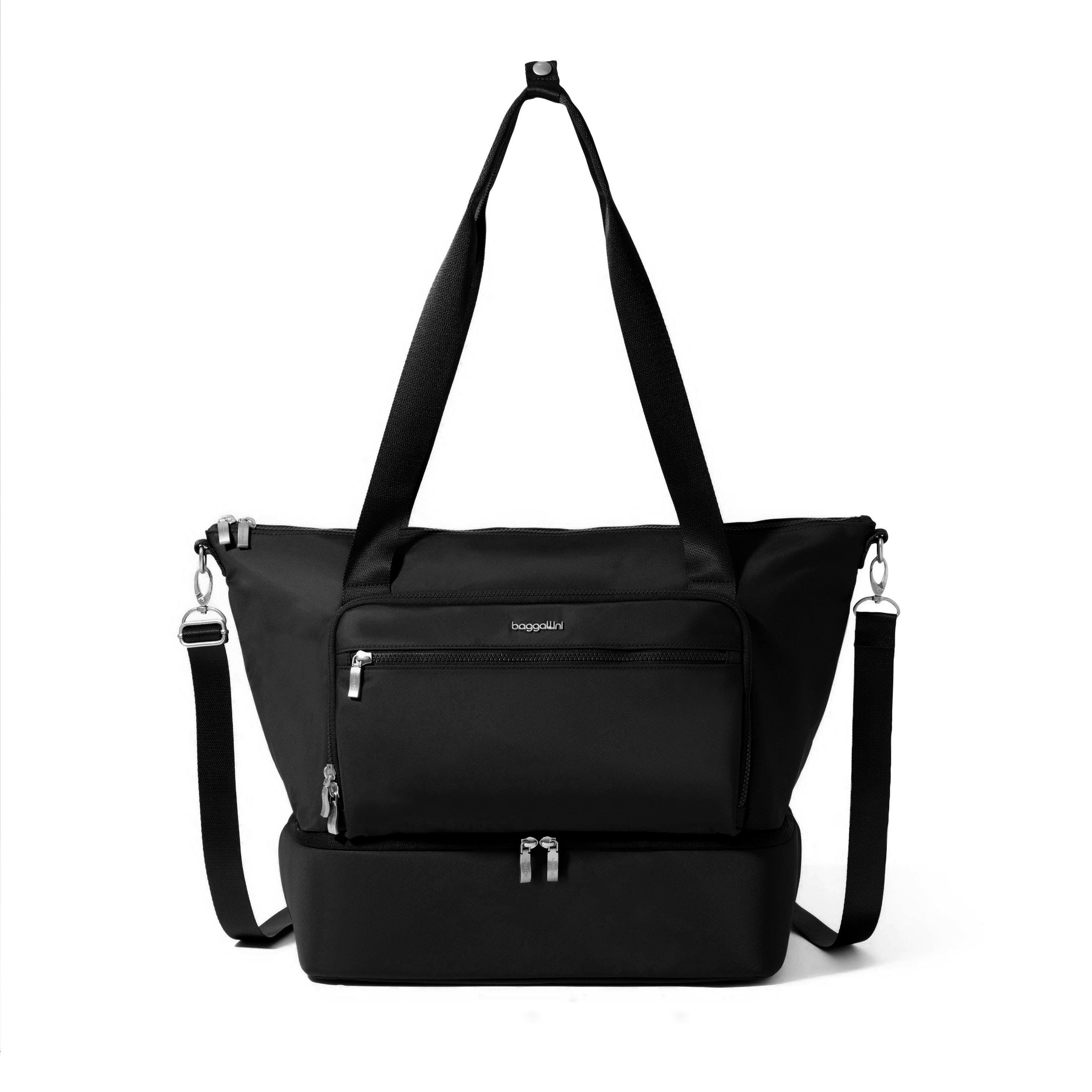 BAGGALLINI Park Ave Overnight Tote, Main, color, Black Twill