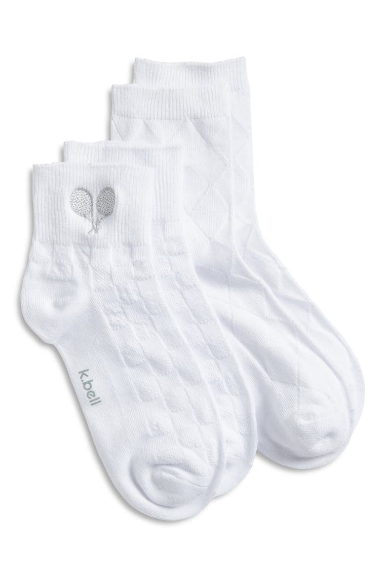 Clubhouse Tennis Assorted 2-Pack Quarter Socks, Main, color, WHITE