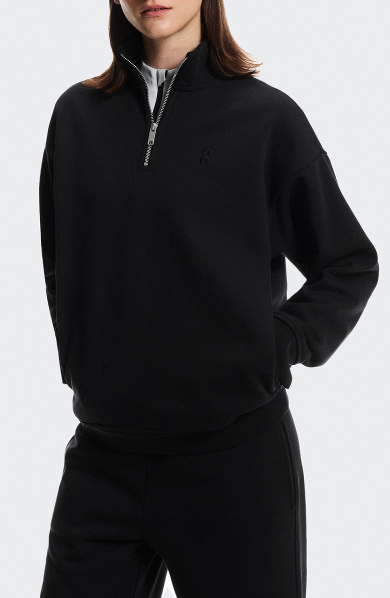 On Club Collective Quarter Zip Sweatshirt, Alternate, color, Black