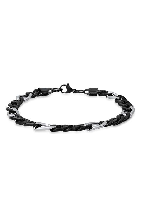 Men's Two Tone Curb Link Bracelet