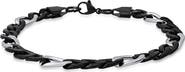 STEELTIME Men's Two Tone Curb Link Bracelet