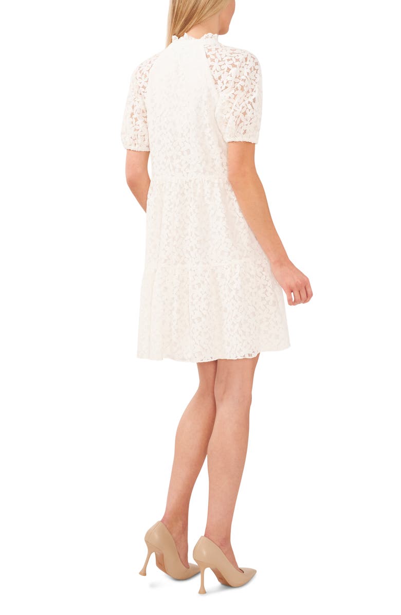 CeCe Puff Sleeve Babydoll Lace Minidress, Alternate, color, New Ivory