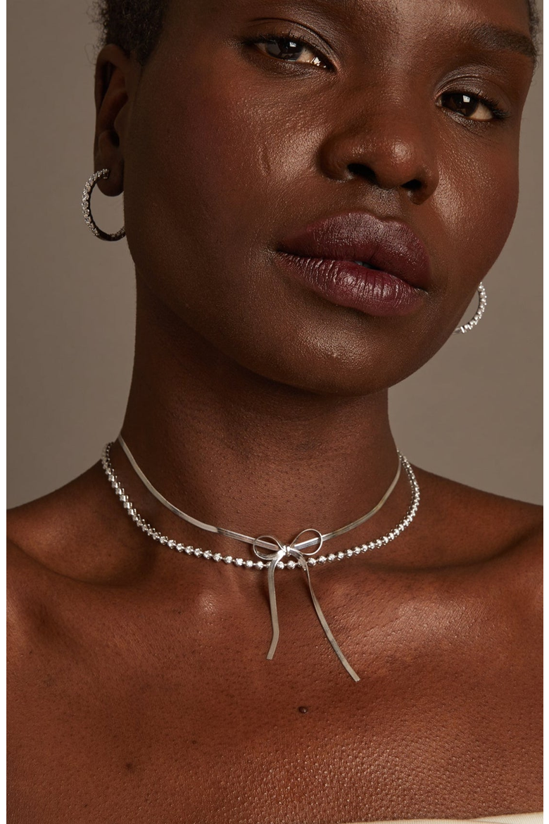 Lab Grown Diamond Tennis Choker Necklace, Alternate, color, 14k White Gold