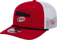 New Era Men's New Era Red/White Carolina Hurricanes Team Patch Basic 9SEVENTY Adjustable Trucker Hat