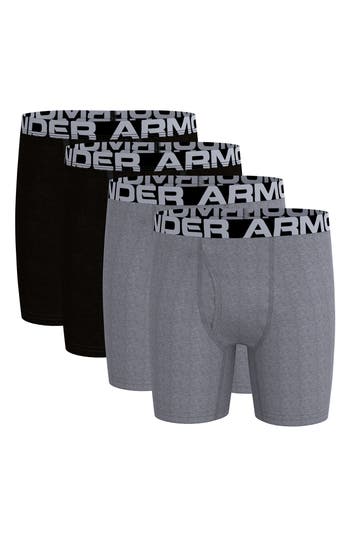 Under Armour Kids' 4-pack Heatgear® Boxer Briefs In Gray