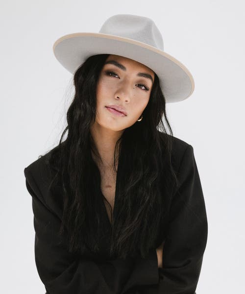 Gigi Pip Monroe Rancher Wool Fedora Hat In Light Grey