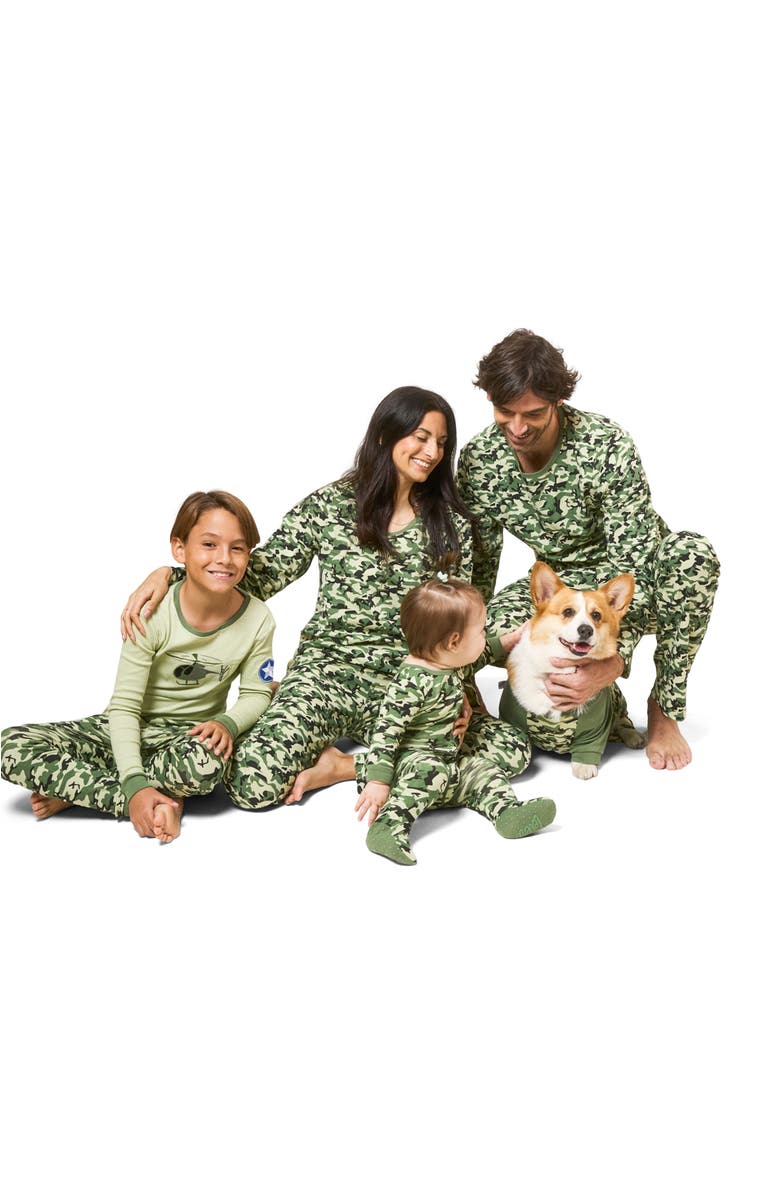 Leveret Kids Two-Piece Cotton Printed Matching Family Pajamas, Playful Graphics, Alternate, color, Army Helicopter