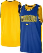 Nike Men's Nike Royal/Gold Golden State Warriors Courtside Versus Force Split DNA Performance Mesh Tank Top