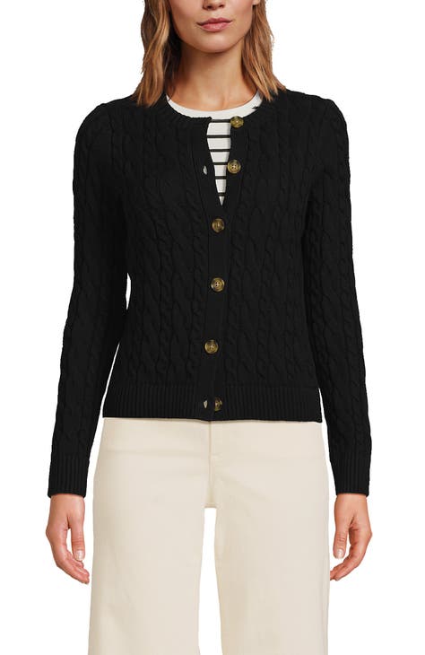 Lands End Cotton Drifter Cable Cardigan Sweater Nordstrom