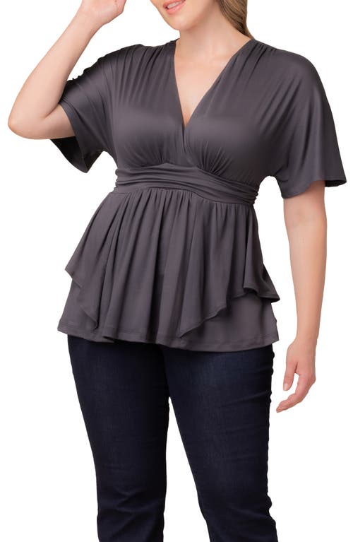 Kiyonna Promenade Top In Gray