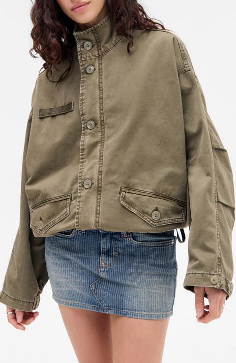Oversize Canvas Military Jacket