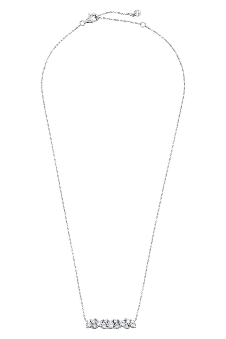 Brilliant Cubic Zirconia Bar Pendant Necklace, Alternate, color, PURE PLATINUM / CLEAR STONE
